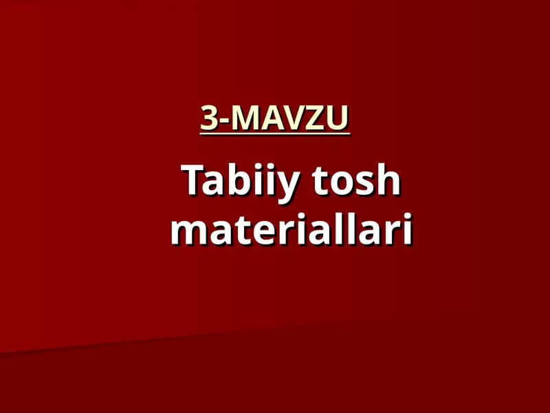 Tabiiy tosh materiallari
