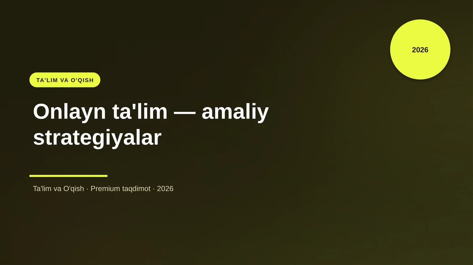 Onlayn ta'lim — amaliy strategiyalar