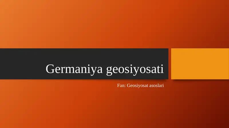 Germaniya geosiyosati