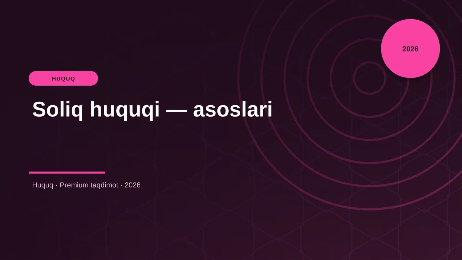 Soliq huquqi - asoslari