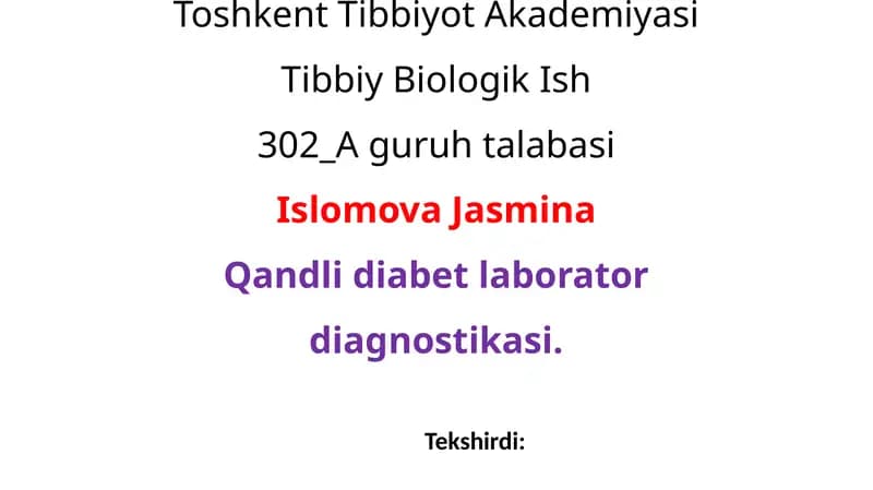Qandli Diabet.