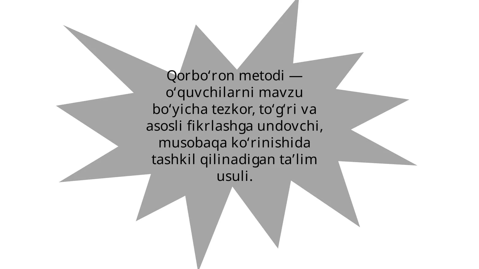 “Qorbo`ron” metodi.pptx
