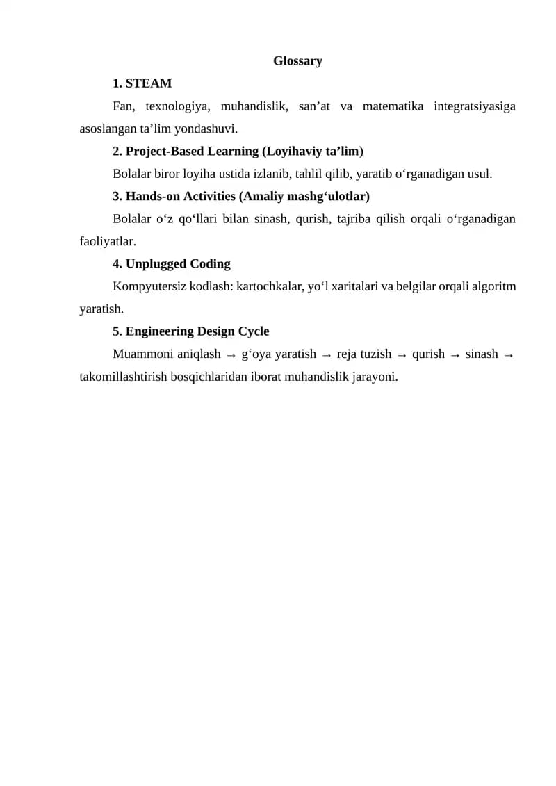 Hands-on Activities (Amaliy mashg‘ulotlar)