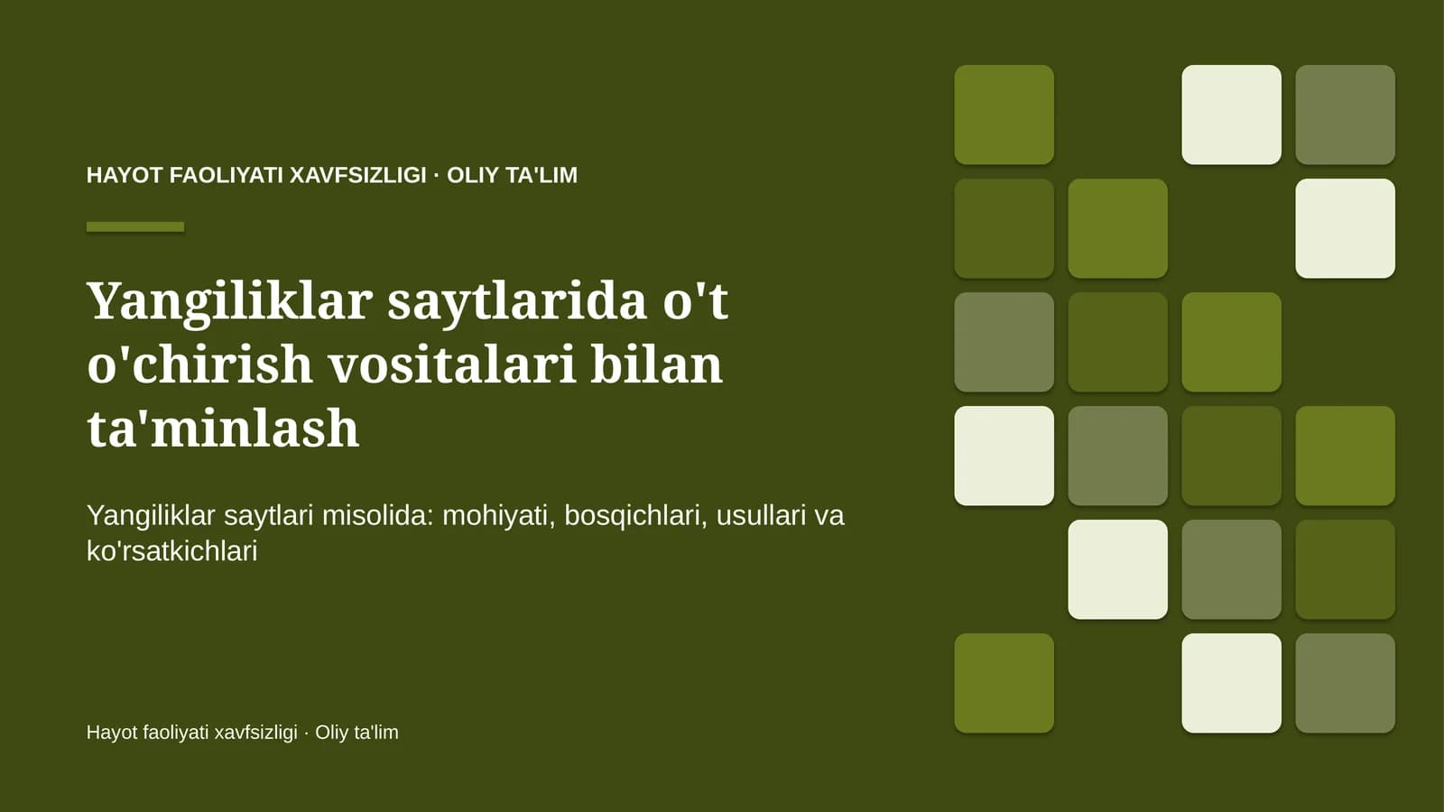 yangiliklar saytlarida o't o'chirish vositalari bilan ta'minlash 2935