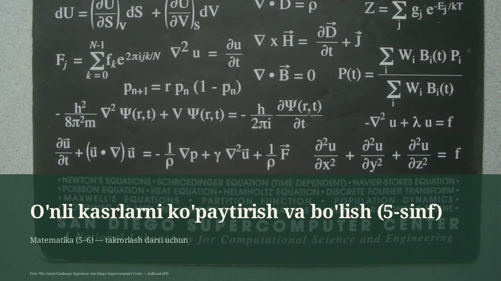 O'nli kasrlarni ko'paytirish va bo'lish (5-sinf)
