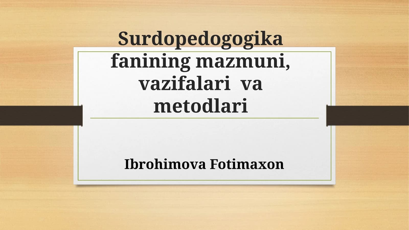 Surdopedogika fanining mazmuni, vazifalari va metodlari