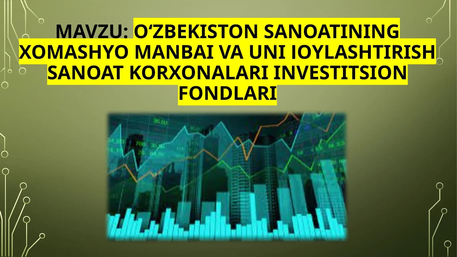 O‘zbekiston sanoatining xomashyo manbai va uni joylashtirish