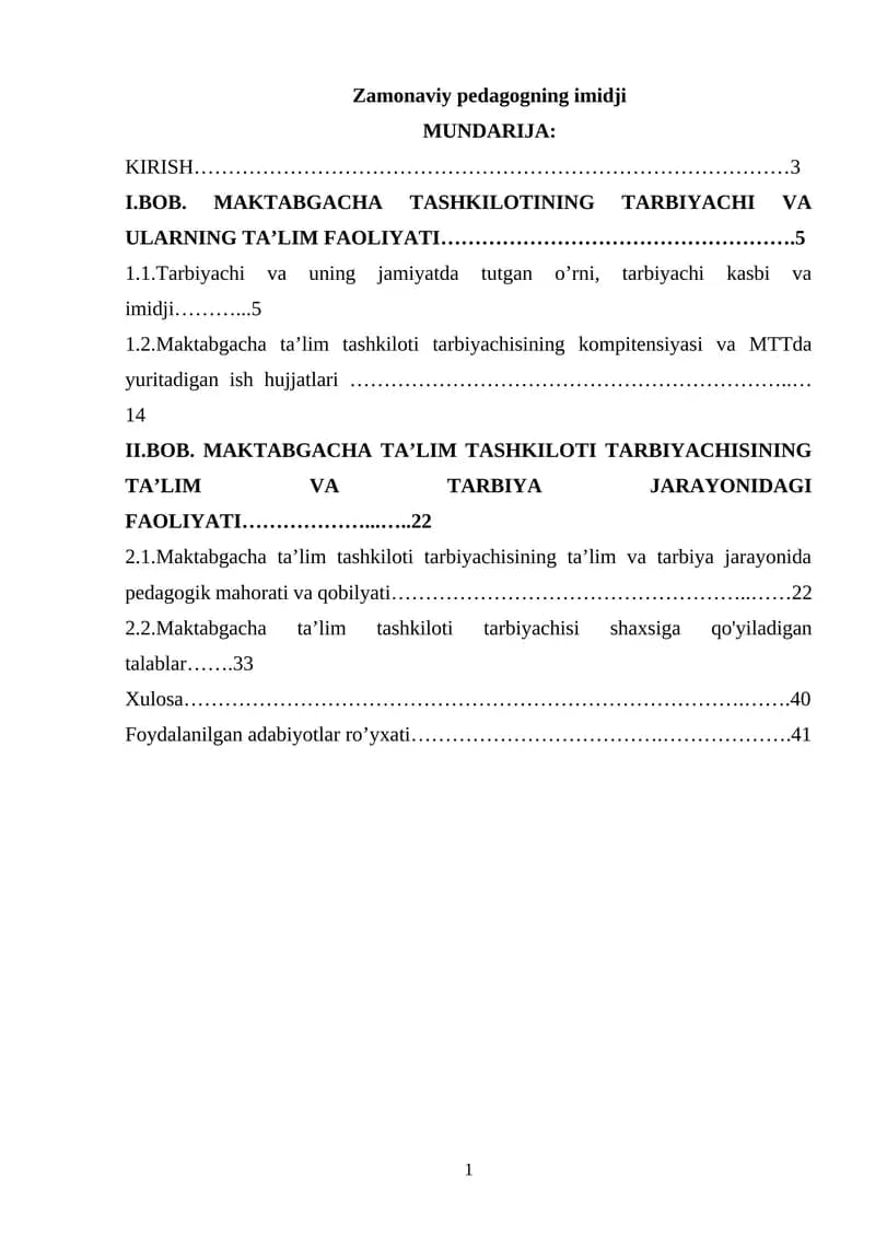 Zamonaviy pedagogning imidji
