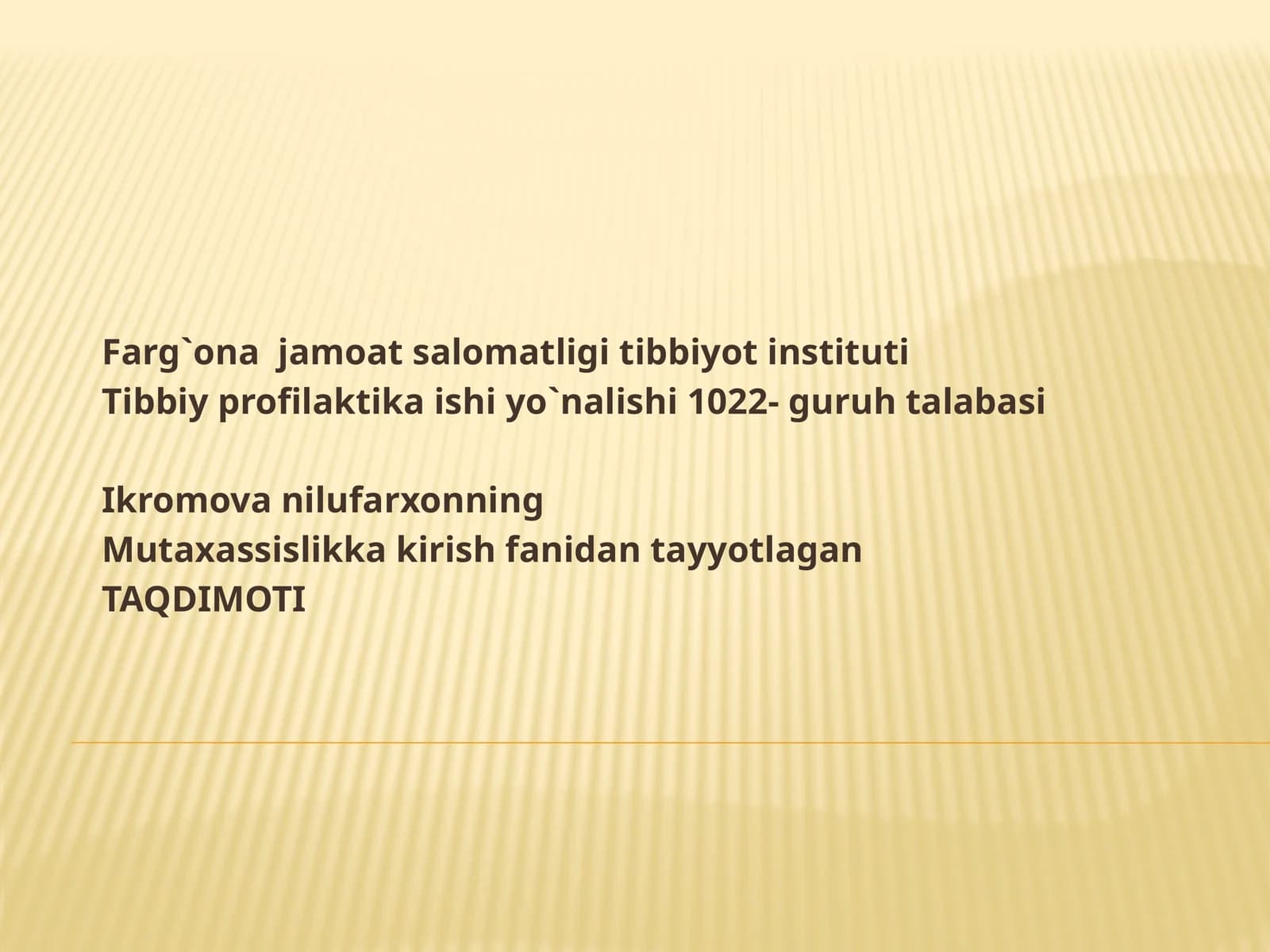 Ovqatlanish gigiyenasi haqida umumiy tushuncha