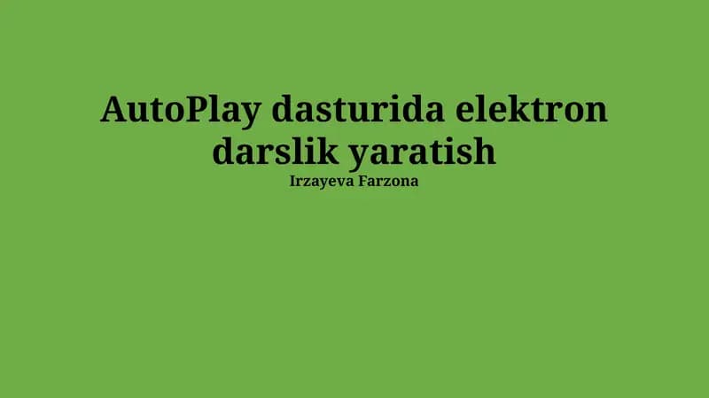 Avtoplay Dasturi