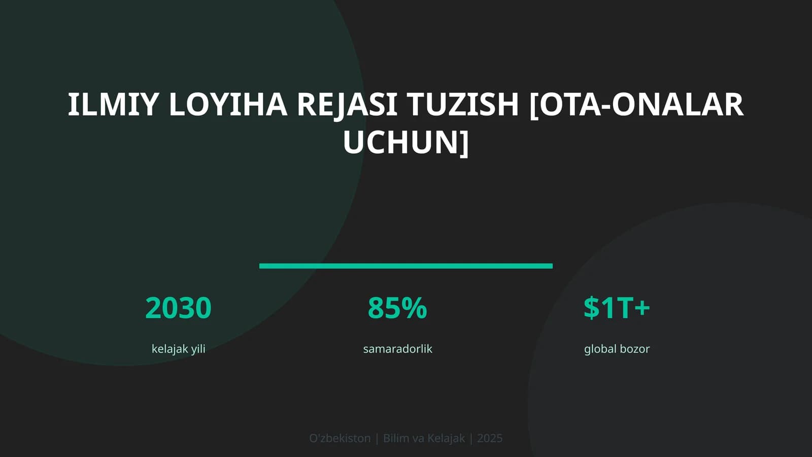 Ilmiy loyiha rejasi tuzish [ota-onalar uchun]