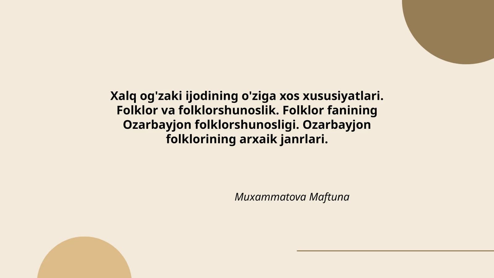 Ozarbayjon folklorining arxaik janrlari