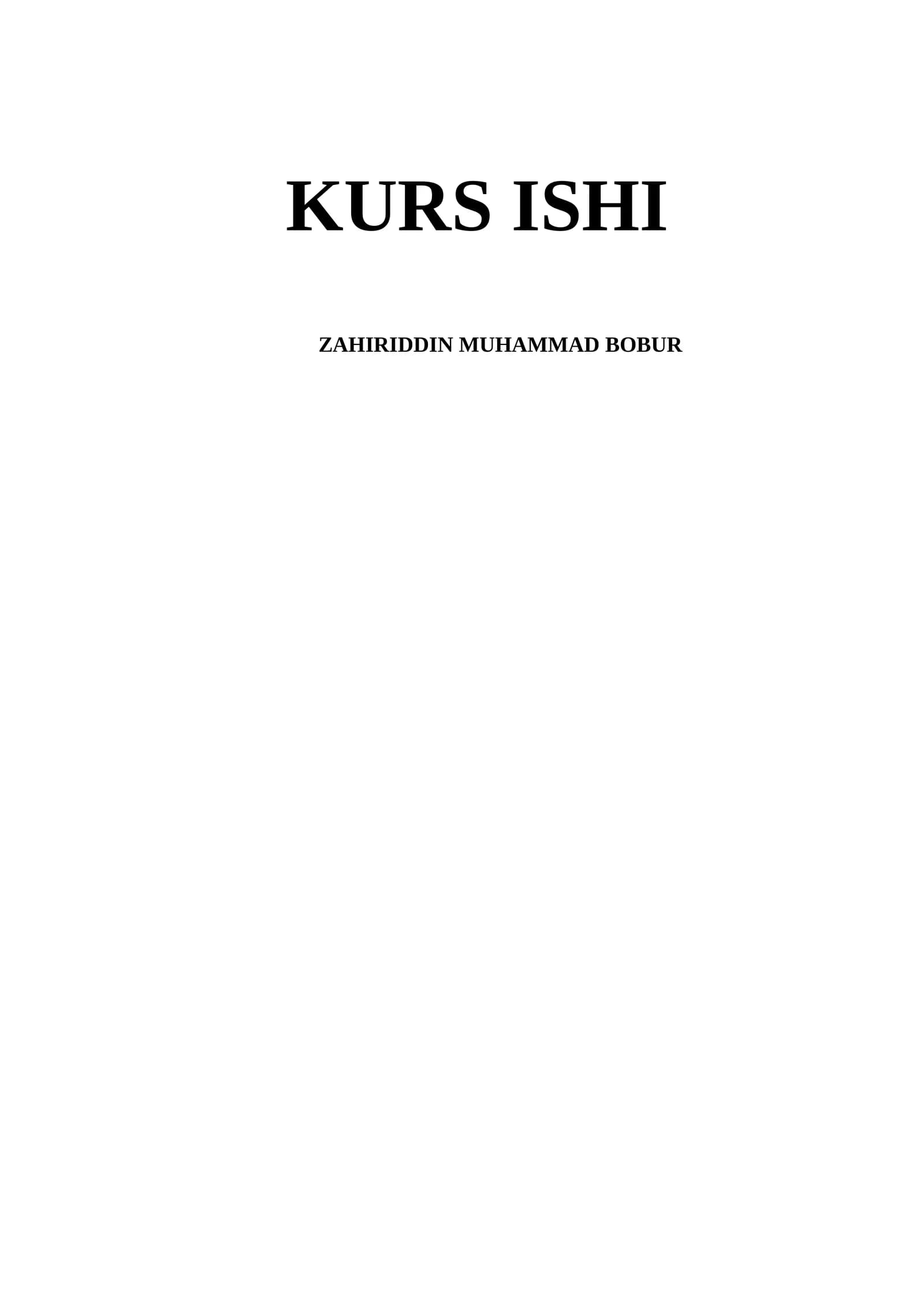 ZAHIRIDDIN MUHAMMAD BOBUR