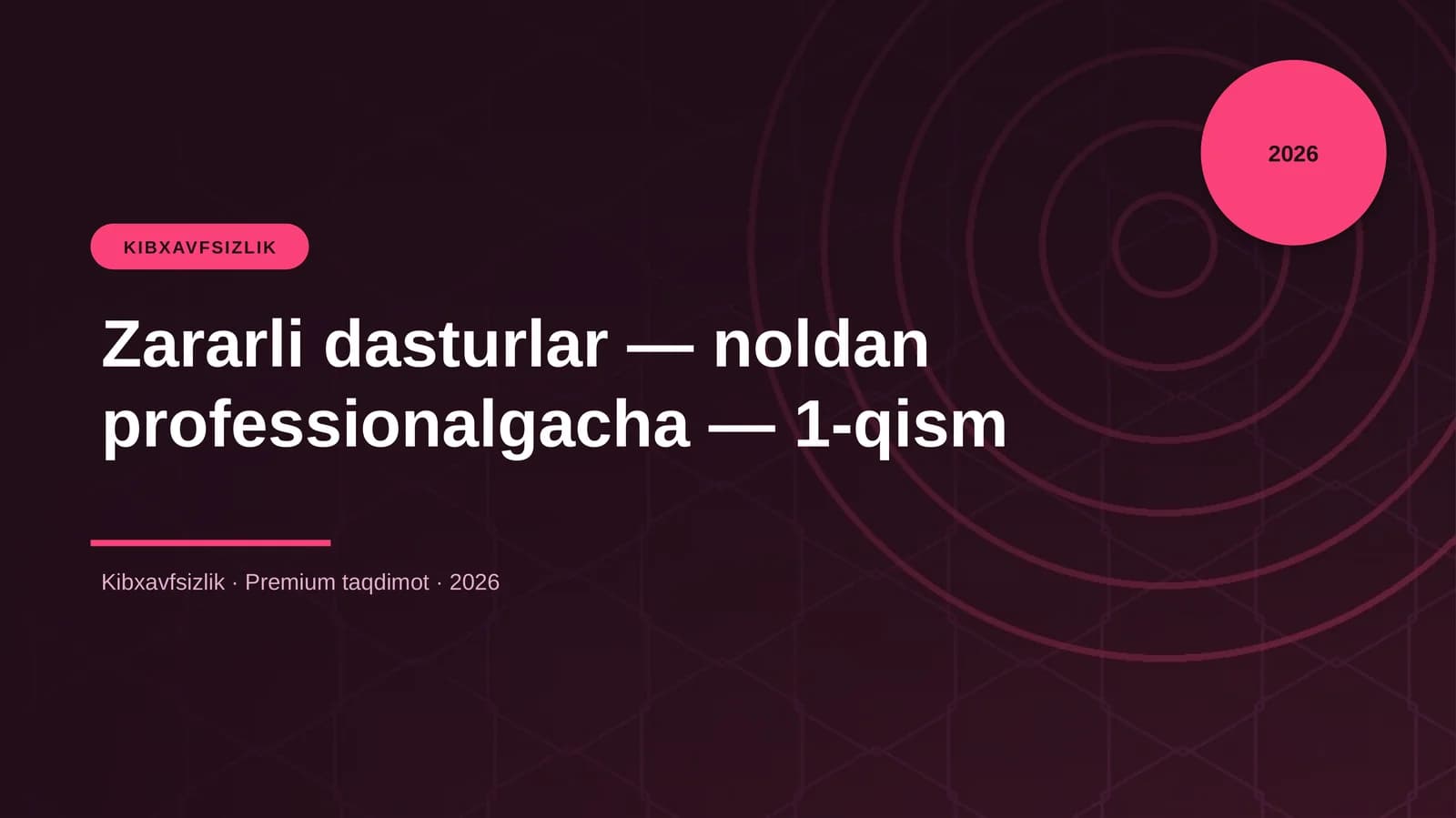 Zararli dasturlar — noldan professionalgacha — 1-qism
