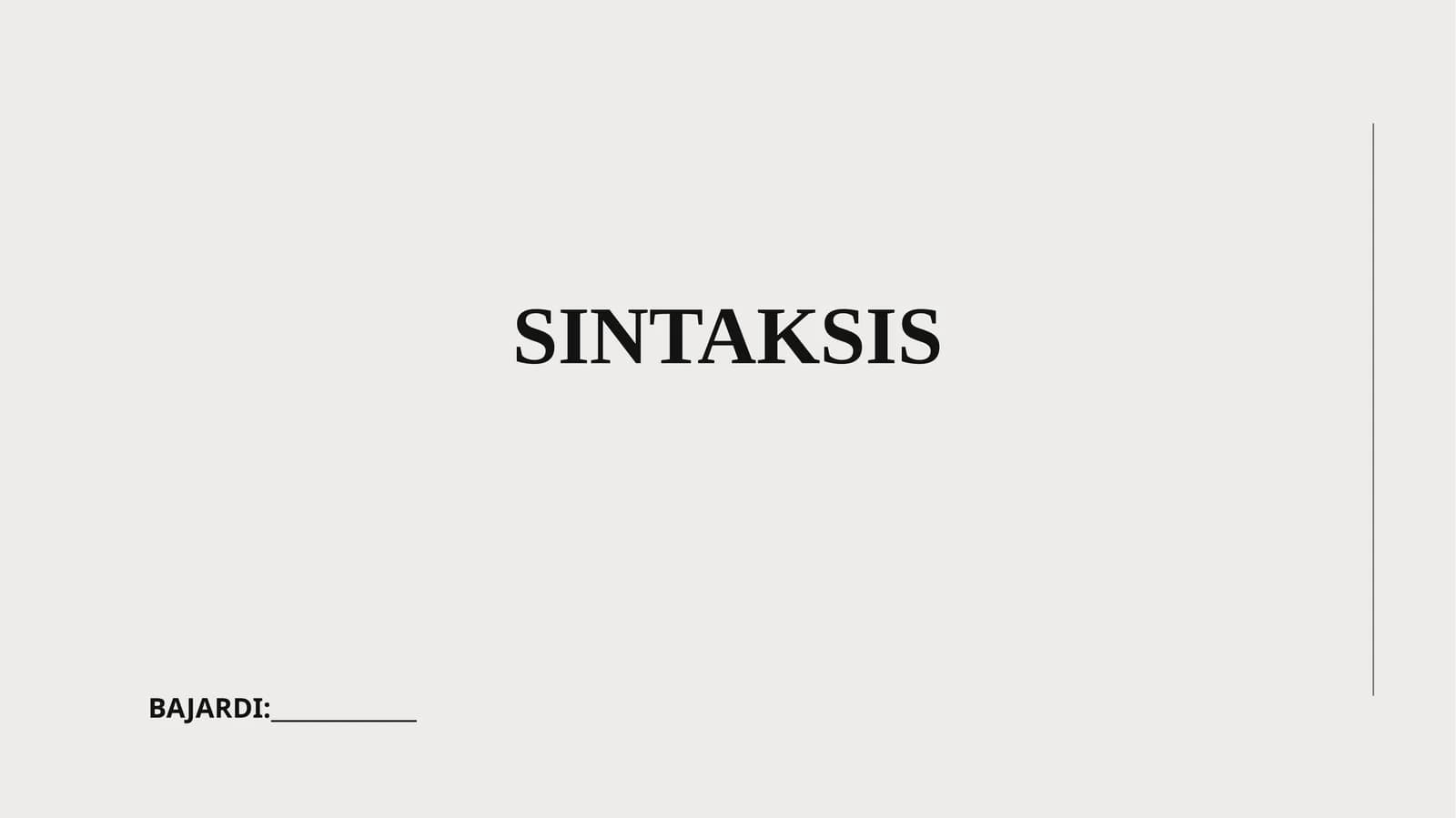 Sintaksis