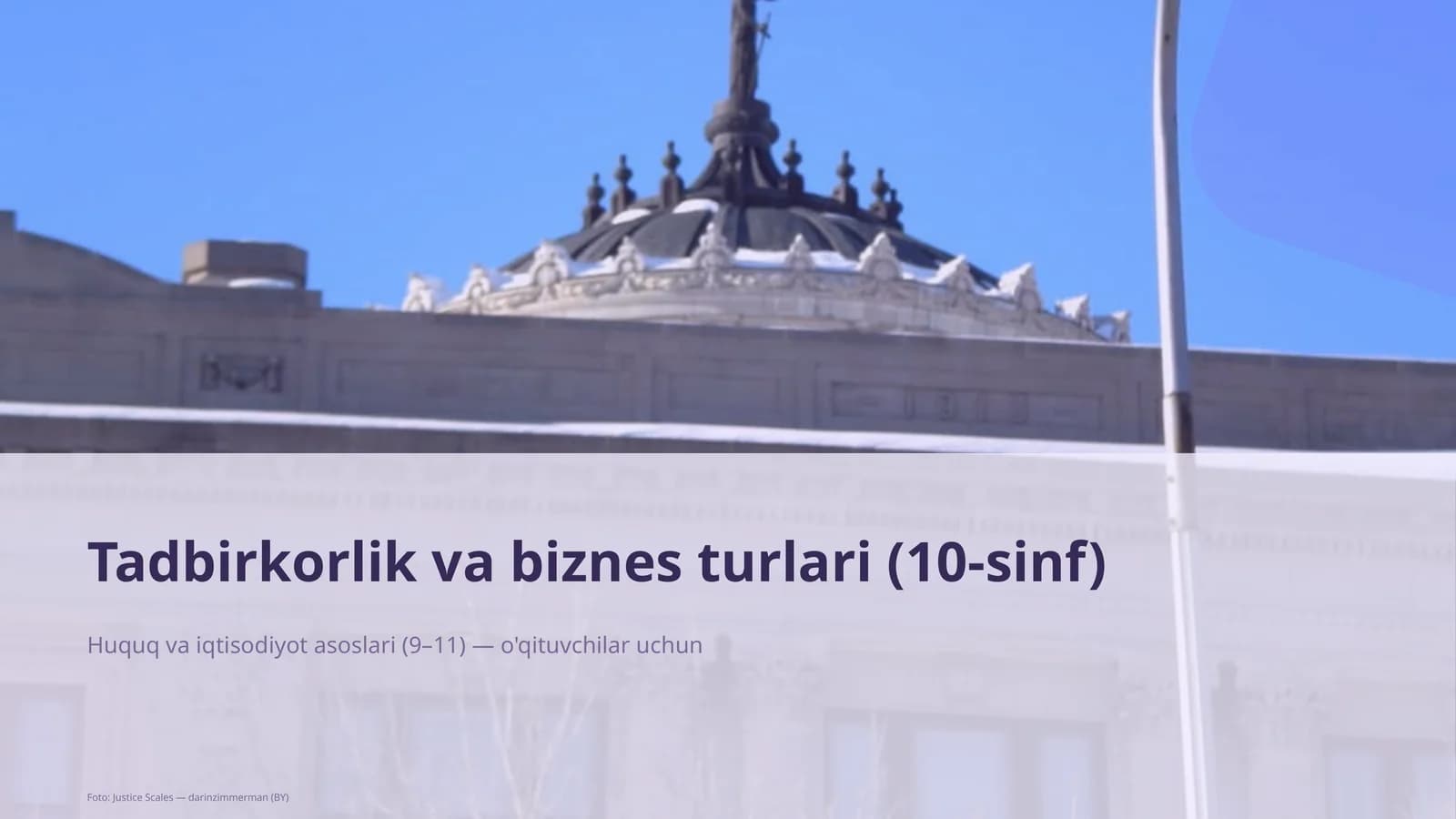 Tadbirkorlik va biznes turlari (10-sinf)
