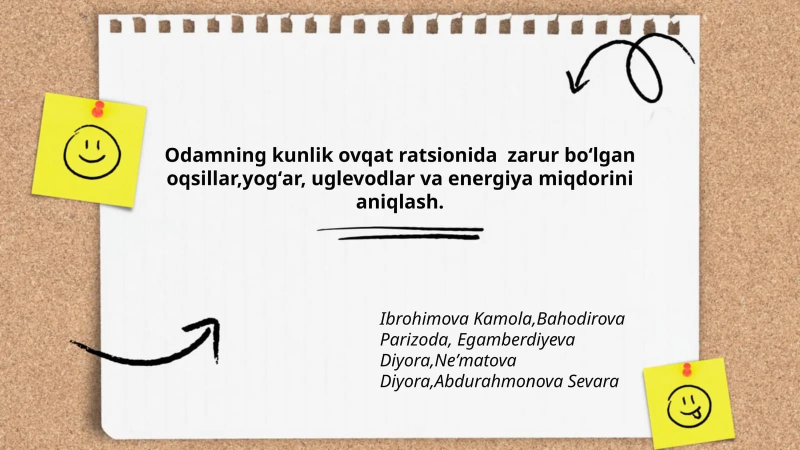 Odamning kunlik ovqat ratsioni