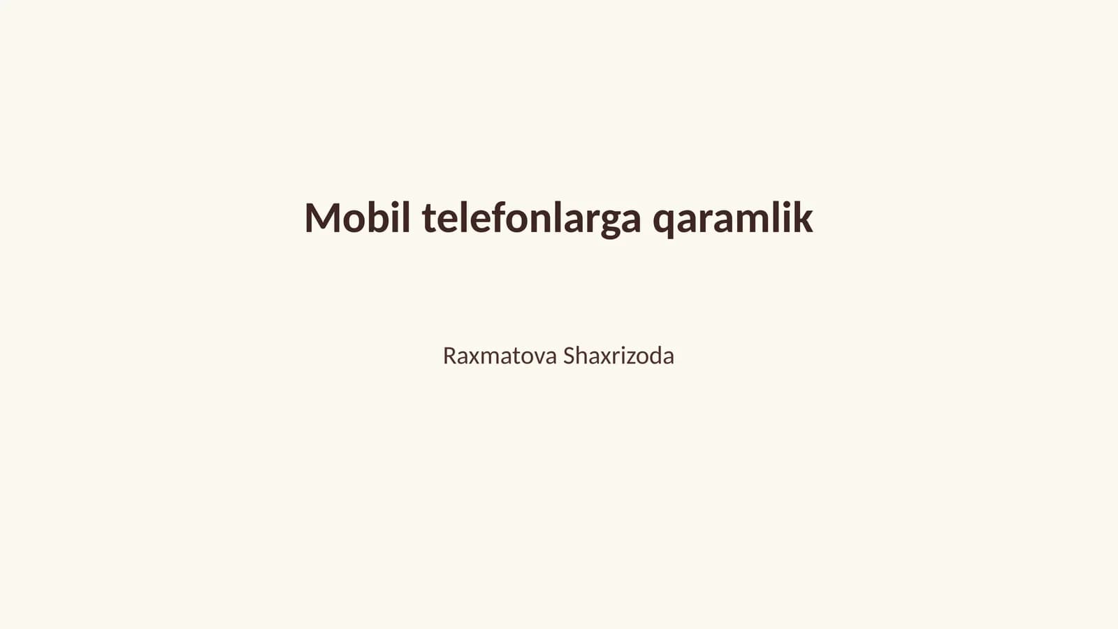 Mobil telefonlarga qaramlik