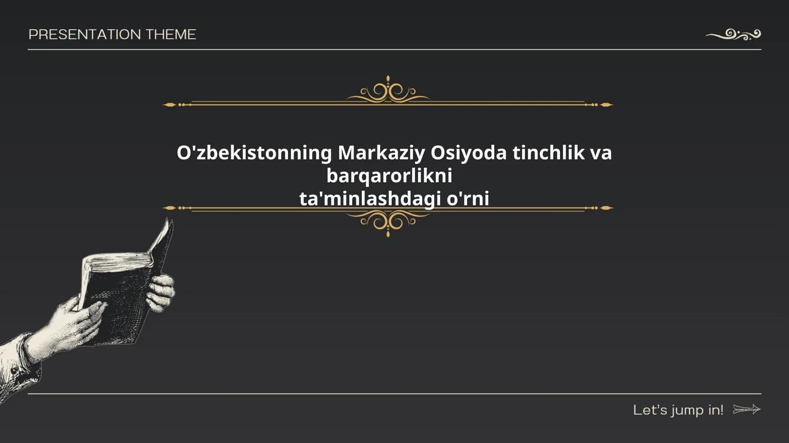 O'zbekistonning Markaziy Osiyoda tinchlik va barqarorlikni ta'minlashdagi o'rni