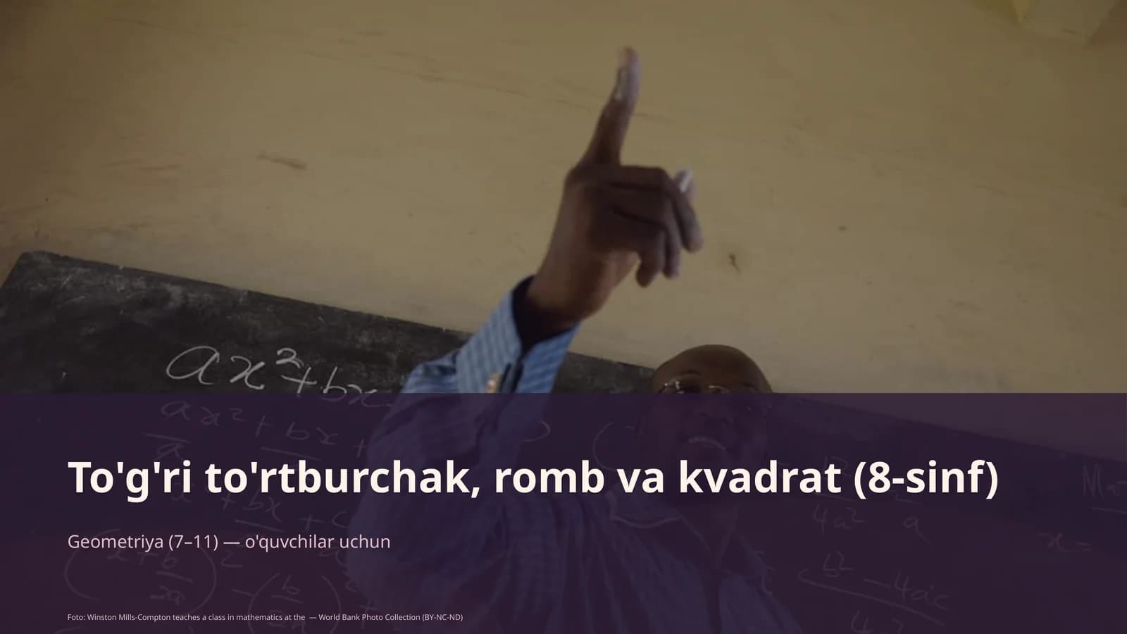To'g'ri to'rtburchak, romb va kvadrat (8-sinf)