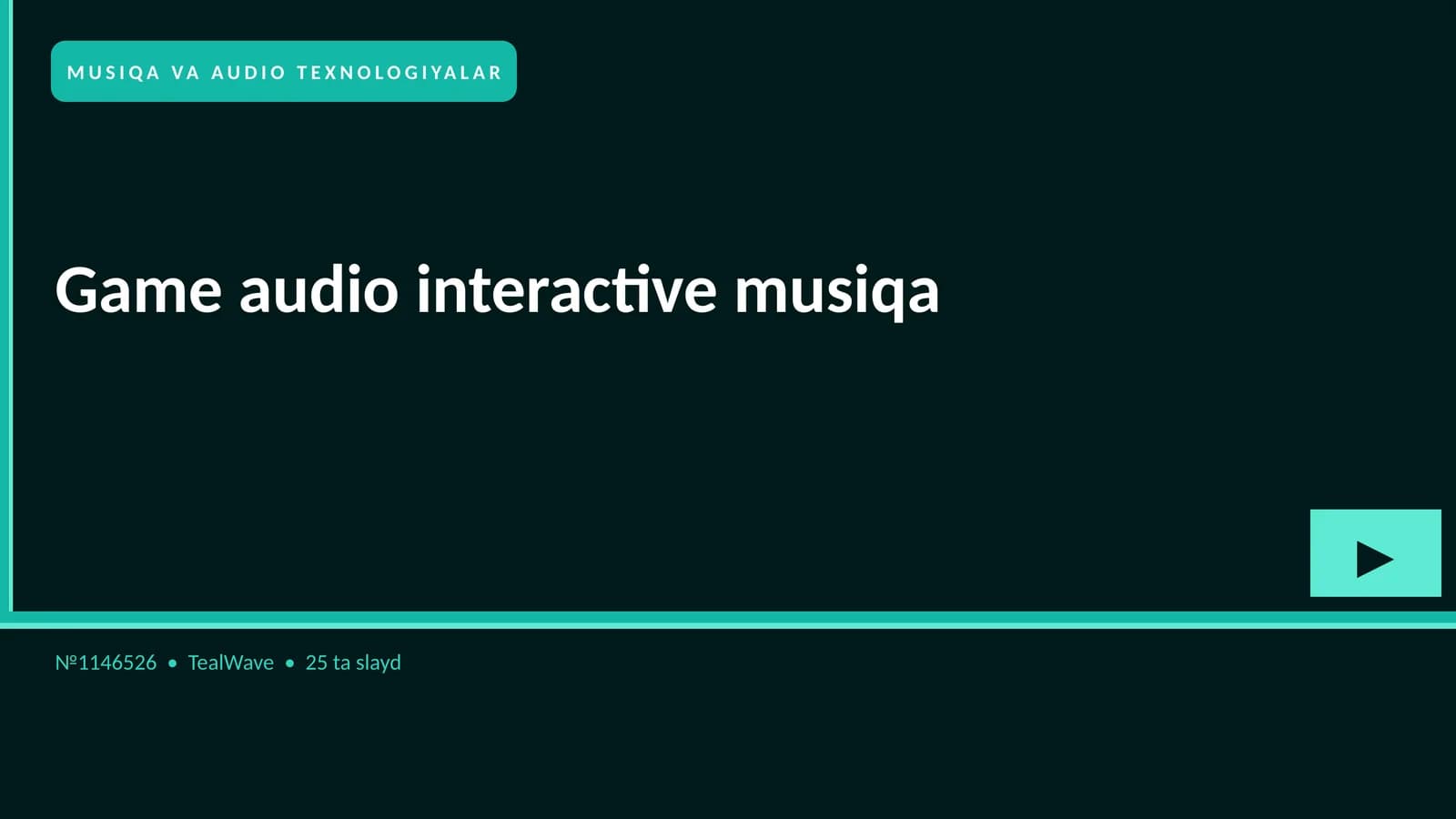 Game audio interactive musiqa