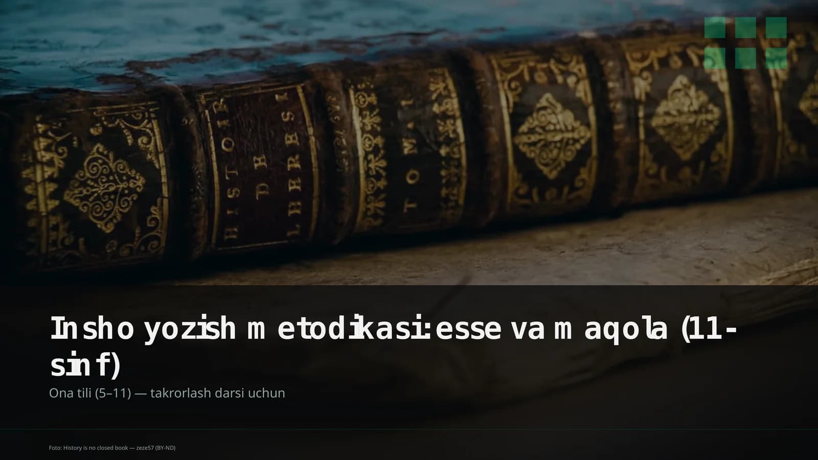 Insho yozish metodikasi: esse va maqola (11-sinf)