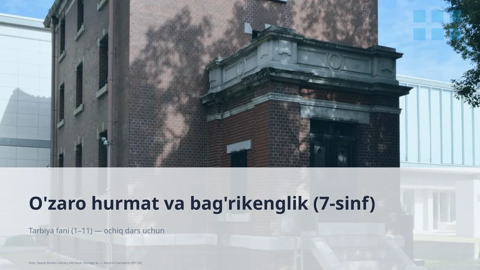 O'zaro hurmat va bag'rikenglik (7-sinf)