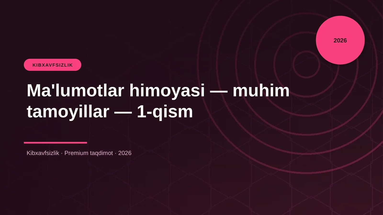 Ma'lumotlar himoyasi — muhim tamoyillar — 1-qism