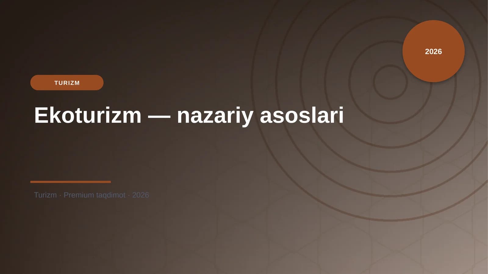 Ekoturizm — nazariy asoslari