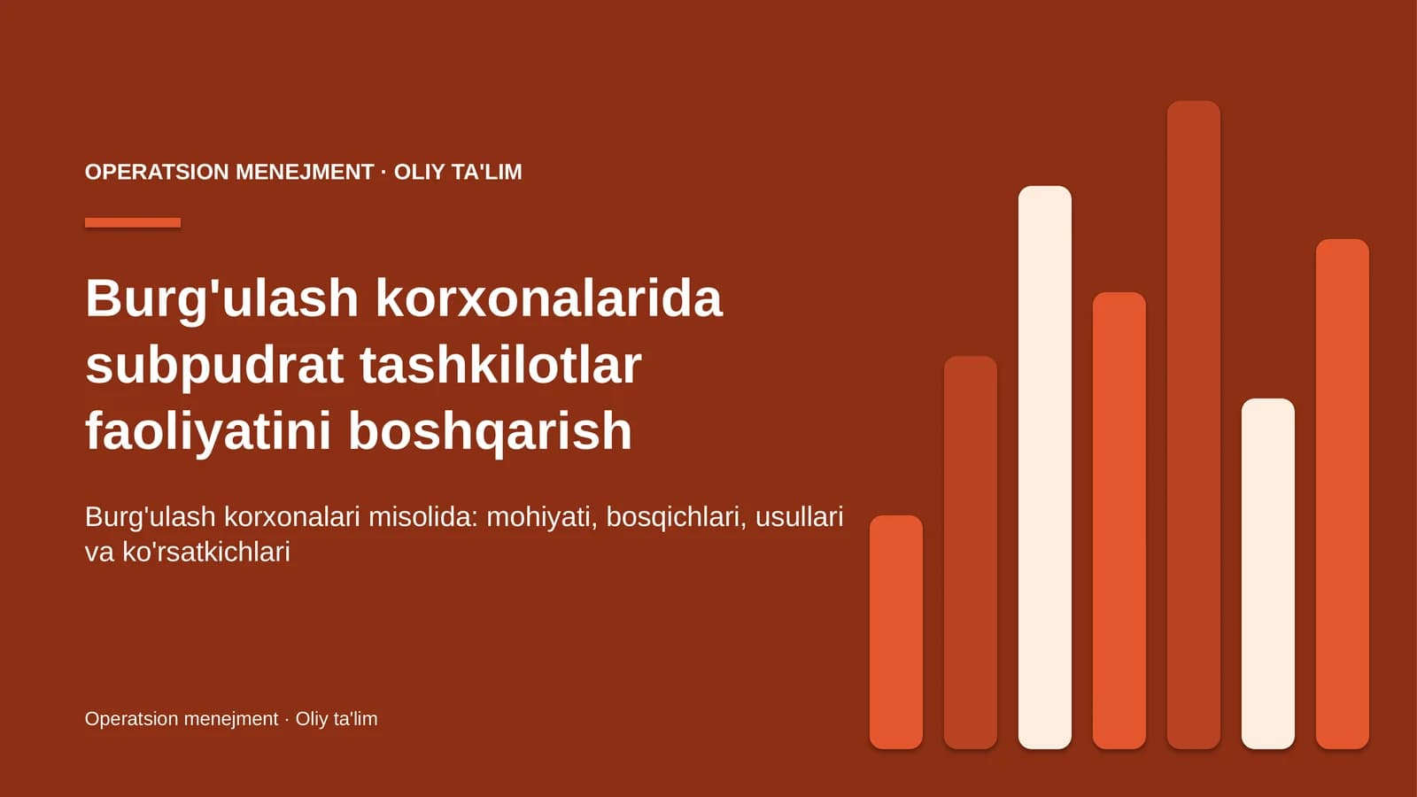 Operatsion Menejment · OLIY TA'LIM