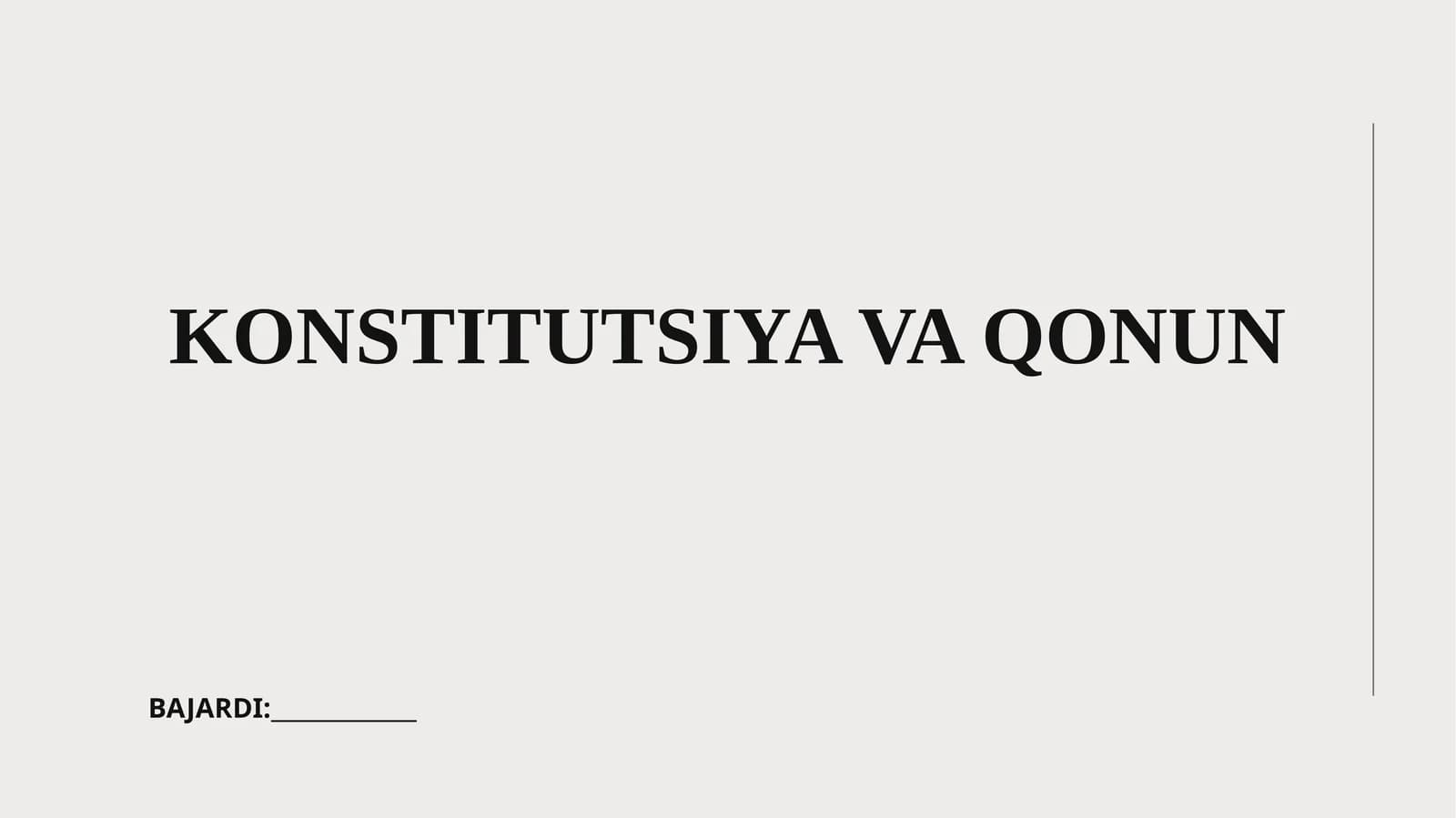 Konstitutsiya va qonun
