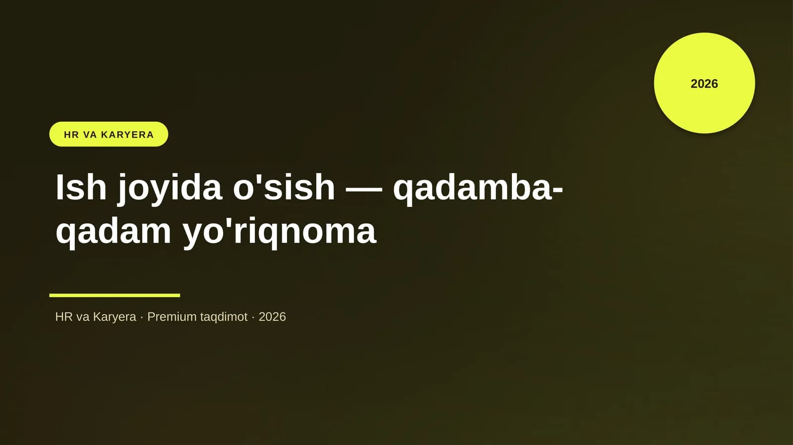 Ish joyida o'sish — qadamba-qadam yo'riqnoma