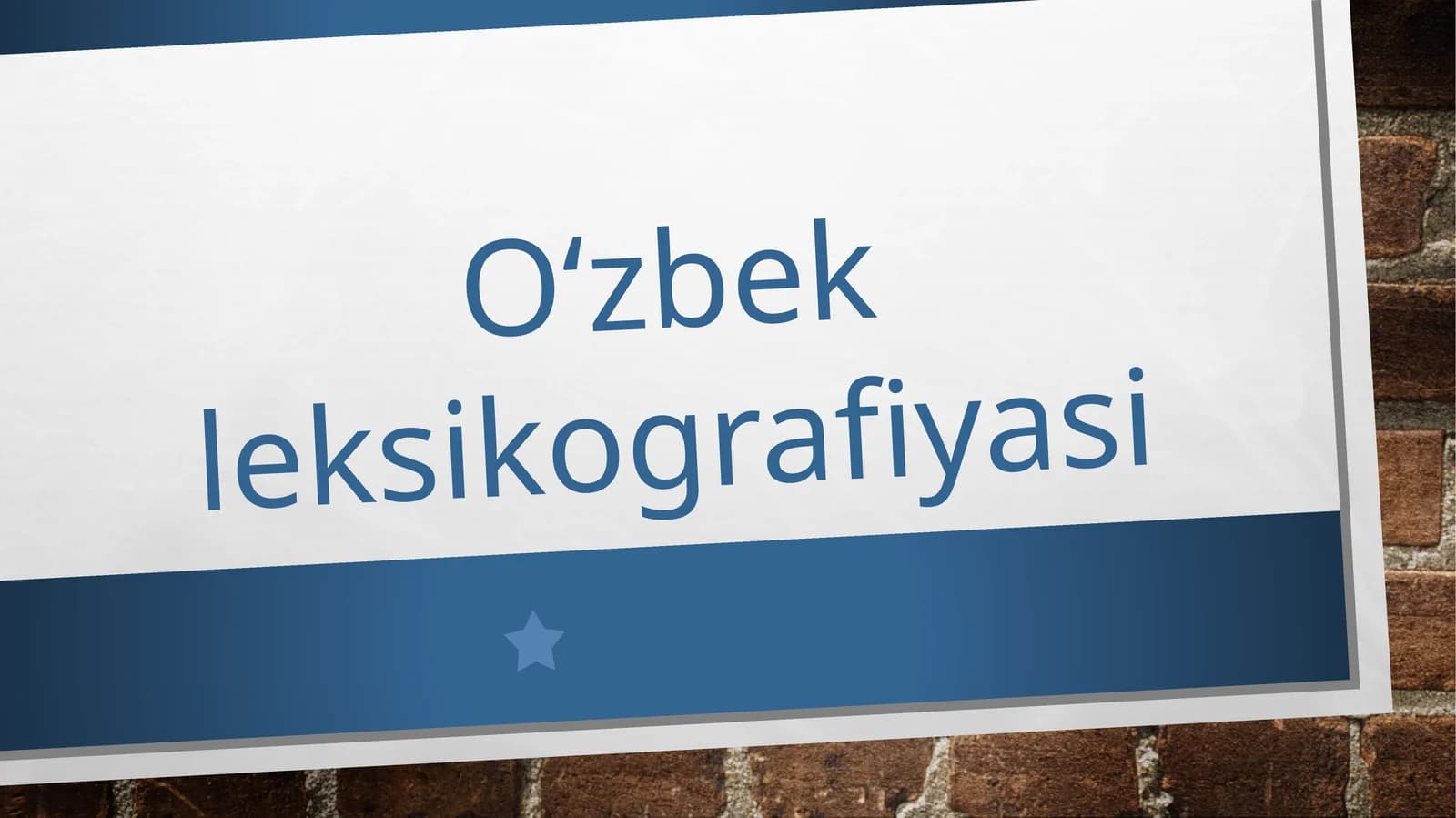 O‘zbek leksikografiyasi