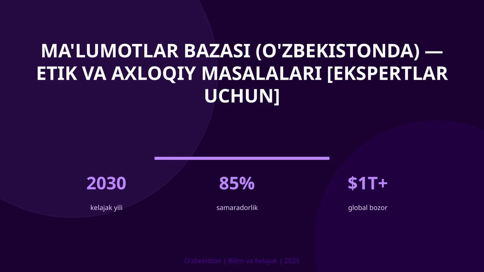 Ma'lumotlar bazasi (O'zbekistonda) — etik va axloqiy masalalari [ekspertlar uchun]