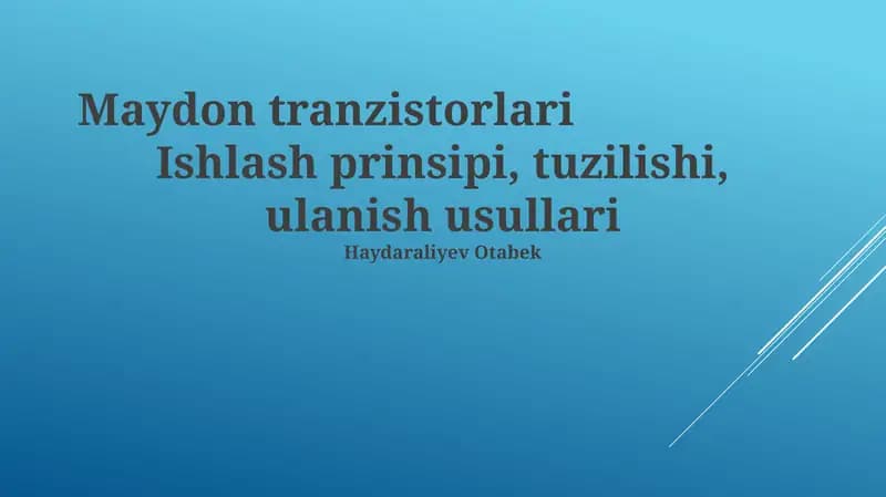 Maydon tranzistorlari