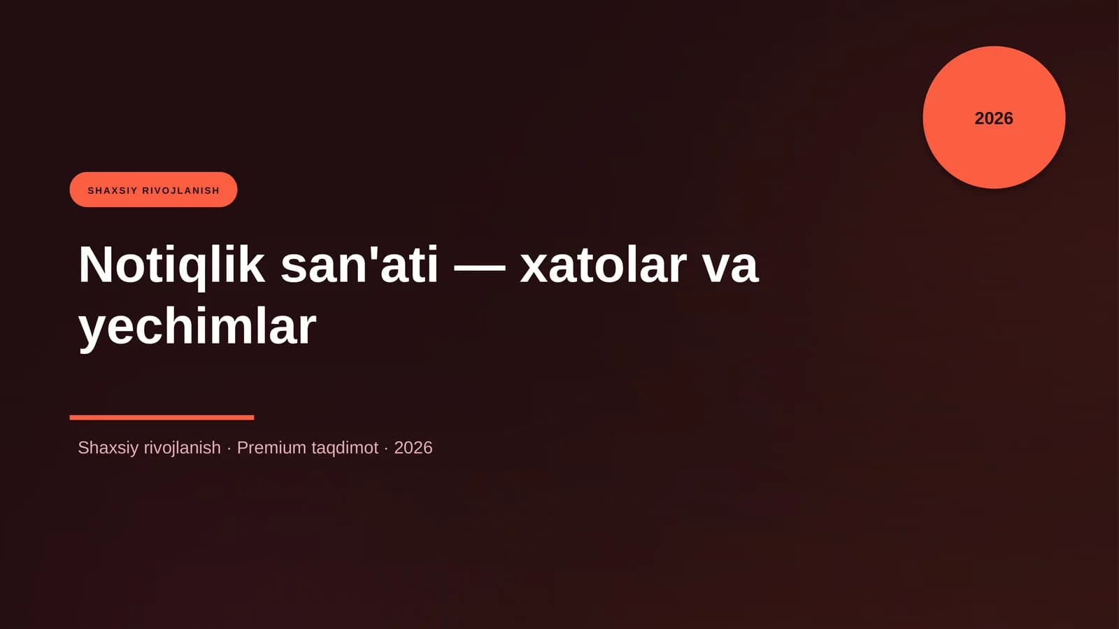 Notiqlik san'ati — xatolar va yechimlar
