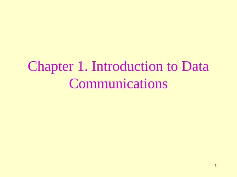 Introduction to Data Communications