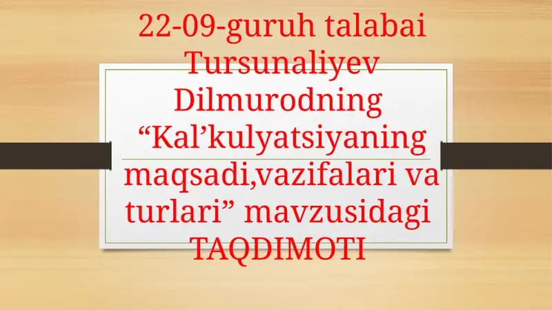 Kalkulyatsiya