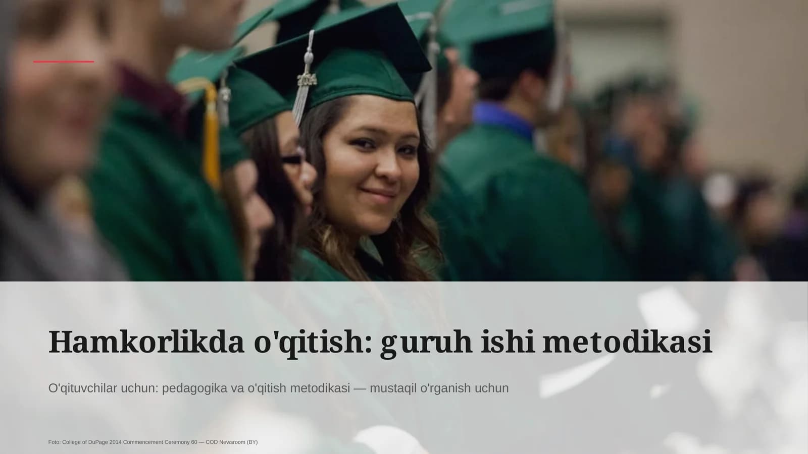 Hamkorlikda o'qitish: guruh ishi metodikasi
