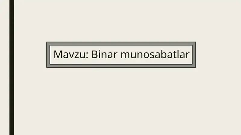 Binar munosabatlar