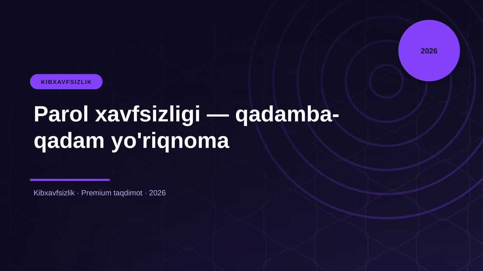 Parol xavfsizligi — qadamba-qadam yo'riqnoma