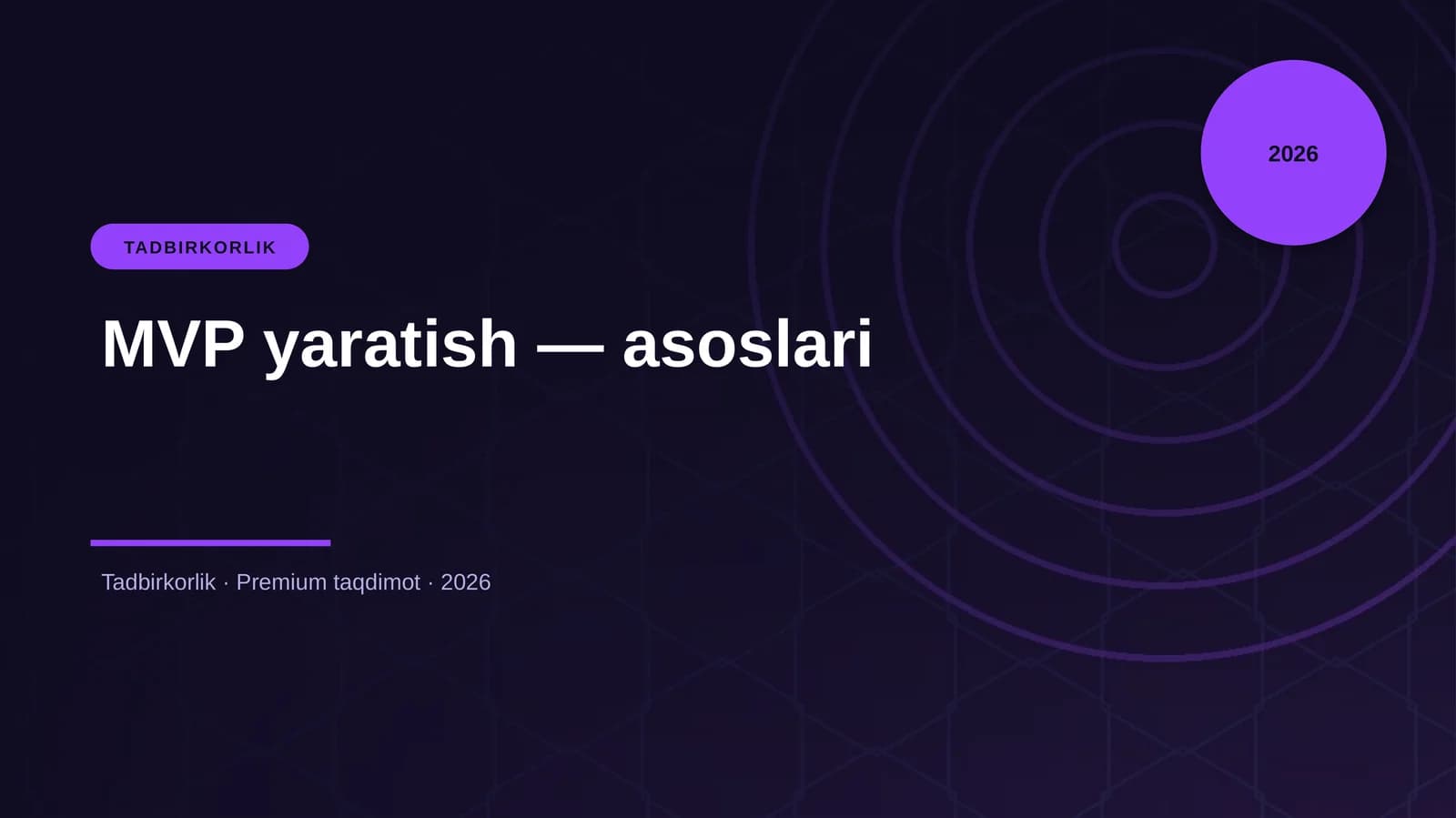 MVP yaratish — asoslari
