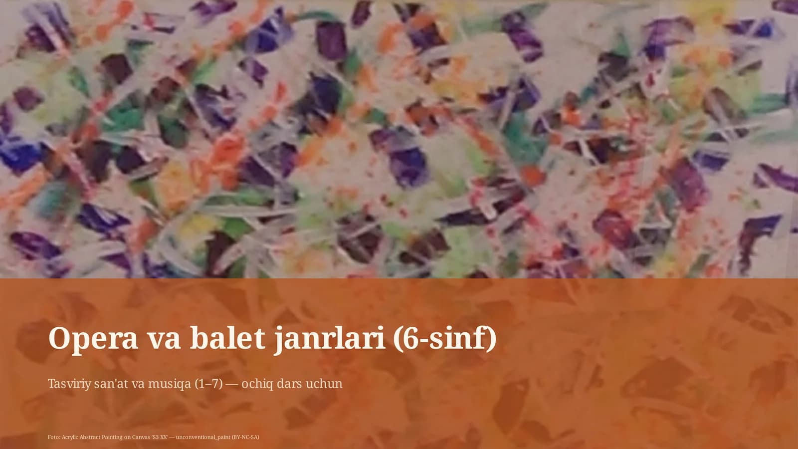 Tasviriy san'at va musiqa (1–7) — ochiq dars uchun