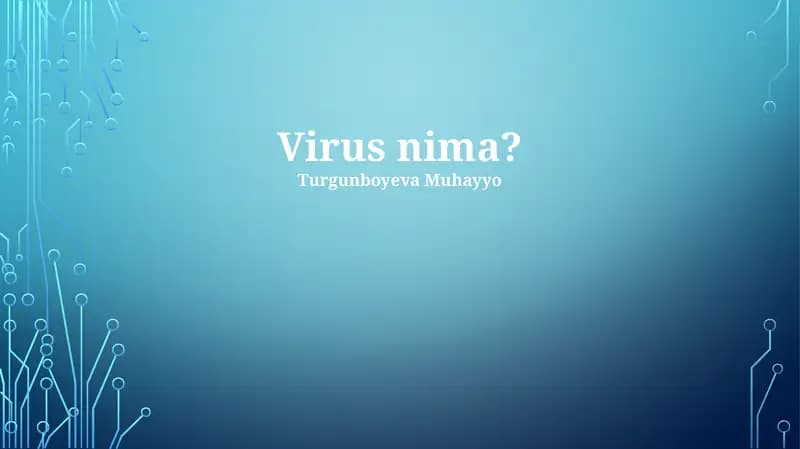 Virus nima?