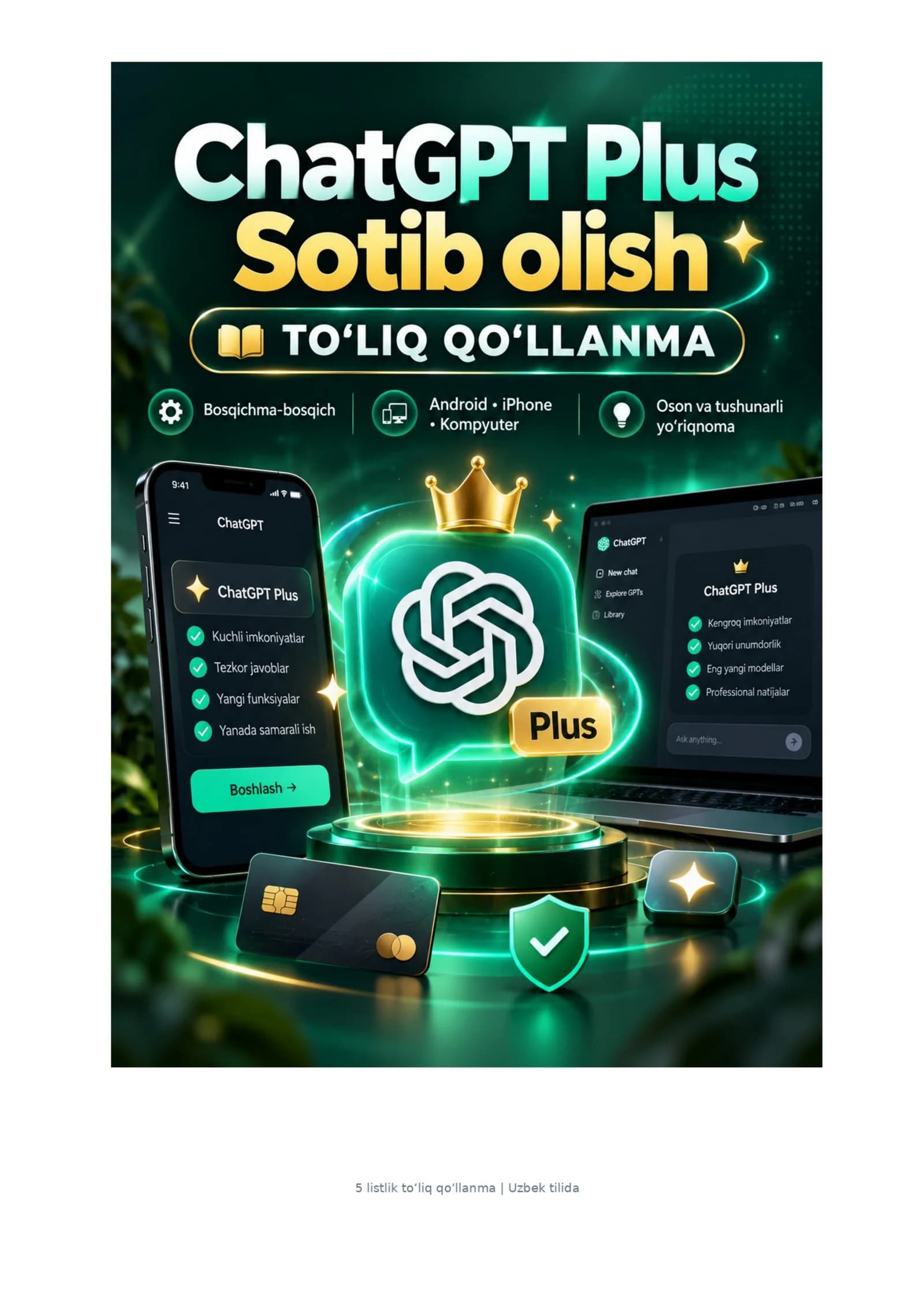 🤖 ChatGPT Plus Sotib Olish 2026 | 💎 $20/oy | 📘 5 Sahifalik To‘liq Qo‘llanma 🚀