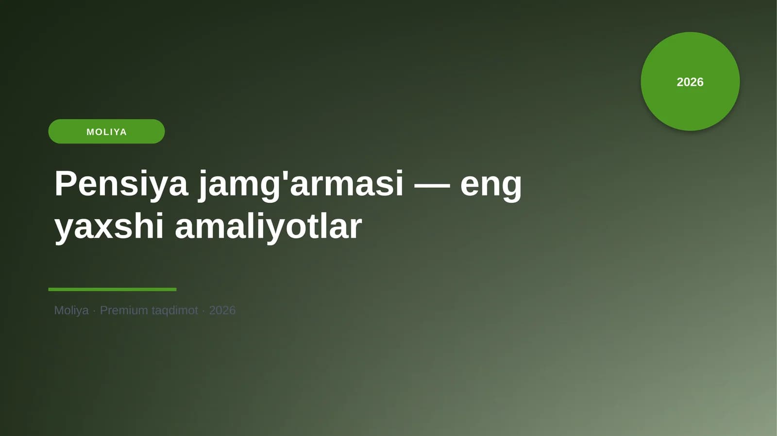 Pensiya jamg'armasi — eng yaxshi amaliyotlar