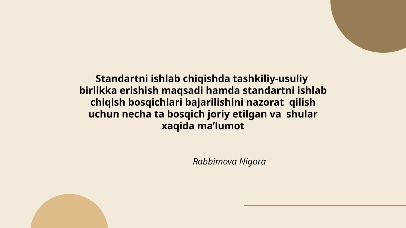 Standartni ishlab chiqishda tashkiliy-usuliy birlikka erishish maqsadi ha