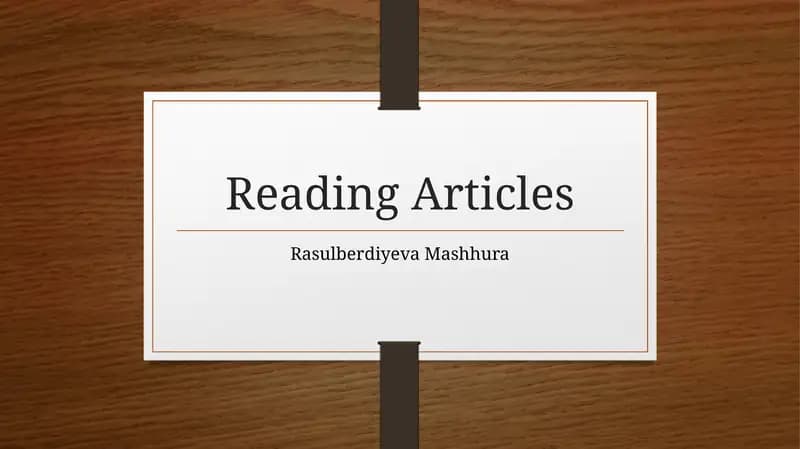 Reading Articles