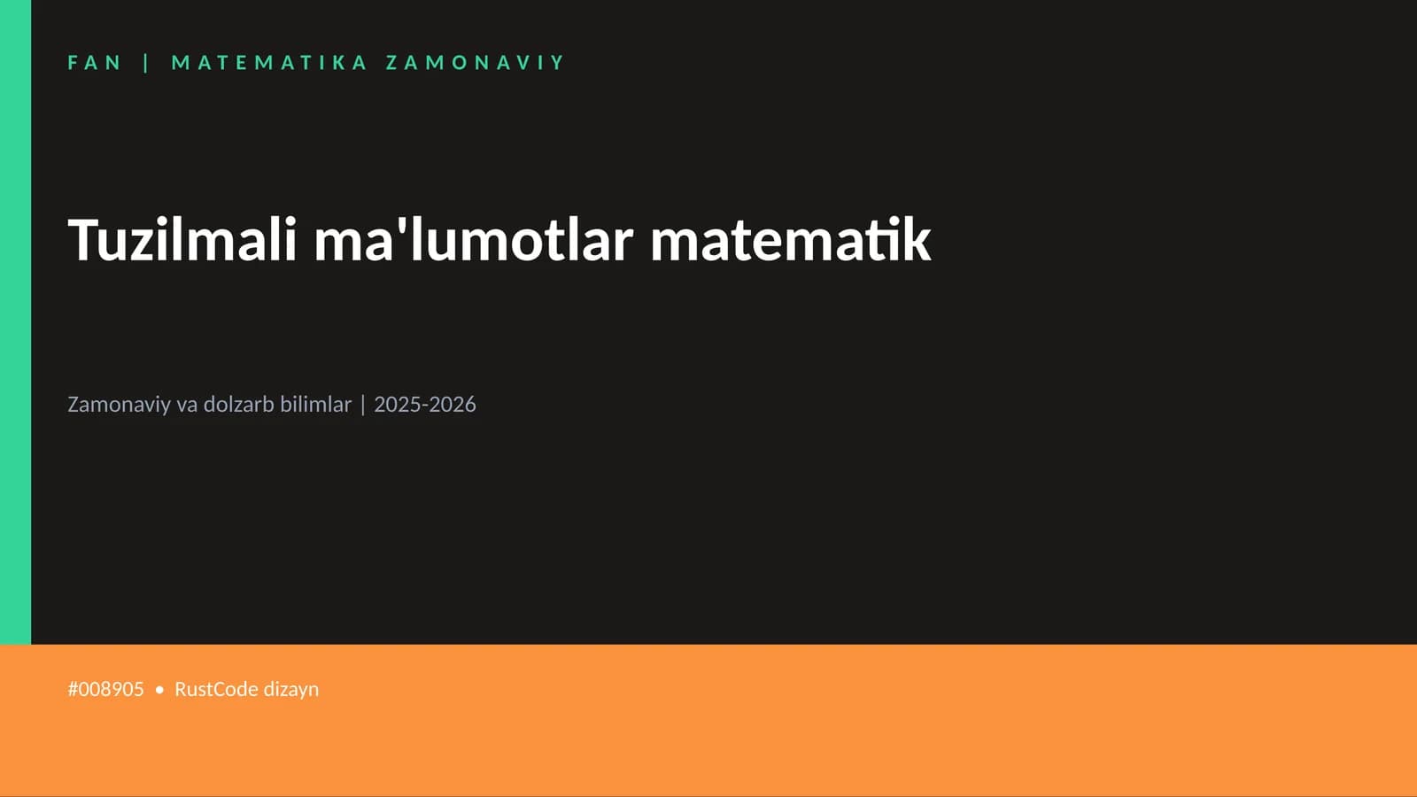 FAN | MATEMATIKA ZAMONAVIY