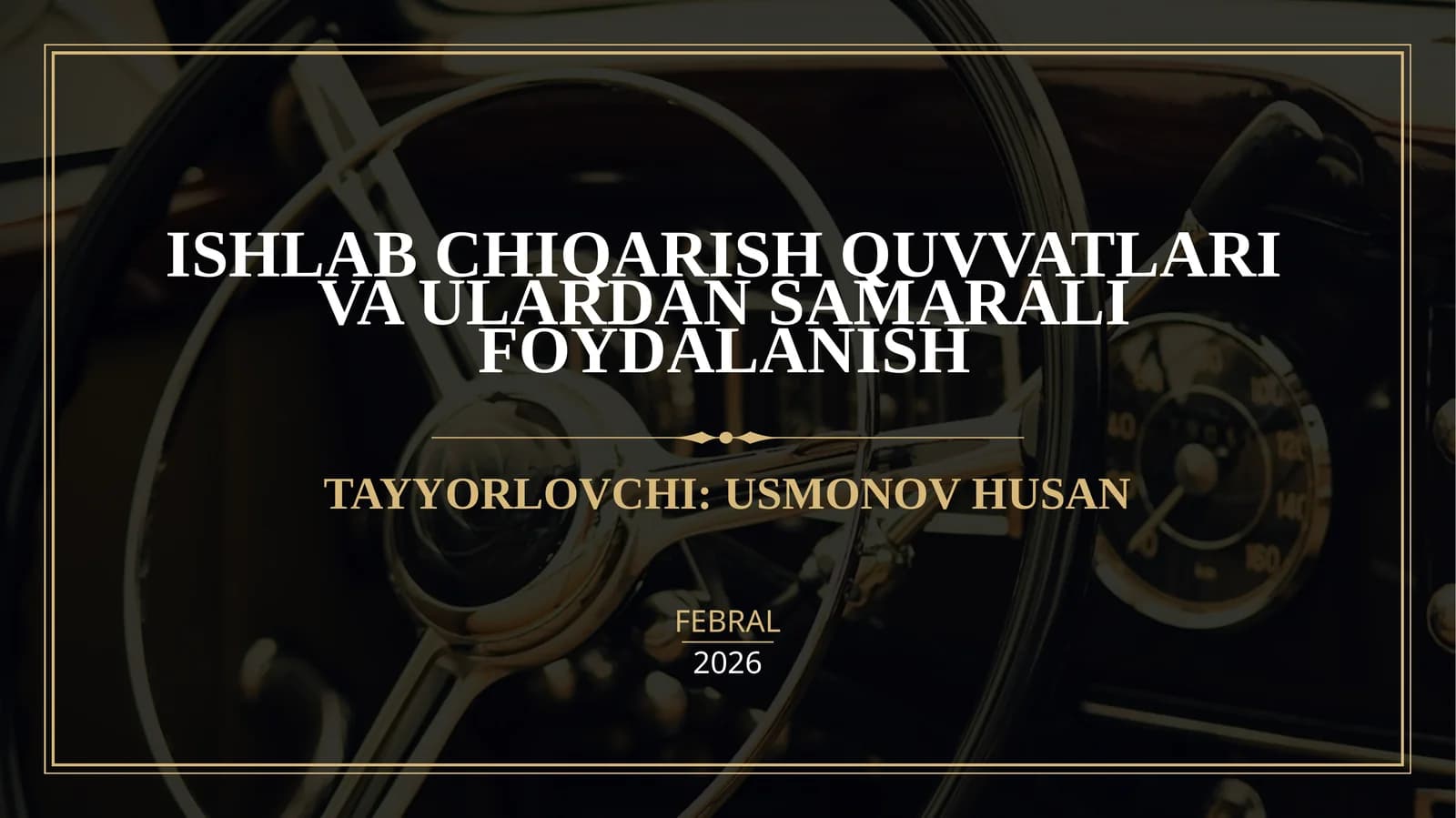 Ishlab Chiqarish Quvvatlari va Ulardan Samarali Foydalanish